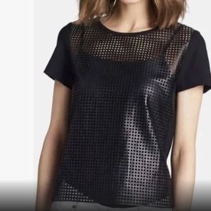 Leather mesh shirt